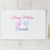 シンプル.ミニマルかわいこちゃん名前の追加ベビーハッピーバースデー ペーパーパッド (インサイチュ)