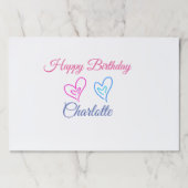 シンプル.ミニマルかわいこちゃん名前の追加ベビーハッピーバースデー ペーパーパッド (正面)