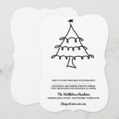 シンプル ミニマルなクリスマスツリー ホリデーパーティー シーズンカード (正面/裏面)