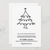 シンプル ミニマルなクリスマスツリー ホリデーパーティー シーズンカード (正面/裏面)