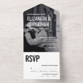 シンプル&ミニマルタイポグラフィフォト結婚ズ オールインワン招待状 (内側)