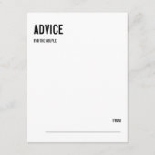シンプル&ミニマルタイポグラフィ結婚のアドバイスカード アドバイスカード (正面)