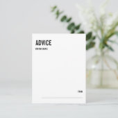 シンプル&ミニマルタイポグラフィ結婚のアドバイスカード アドバイスカード (スタンド正面)