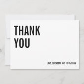 シンプル&ミニマルタイポグラフィ結婚サンキューカード サンキューカード (正面)