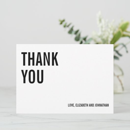 シンプル&ミニマルタイポグラフィ結婚サンキューカード サンキューカード (スタンド正面)
