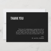 シンプル&ミニマルタイポグラフィ結婚サンキューカード サンキューカード (裏面)