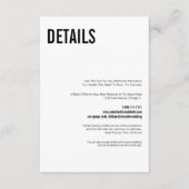 シンプル&ミニマルタイポグラフィ結婚詳細 エンクロージャーカード (正面)