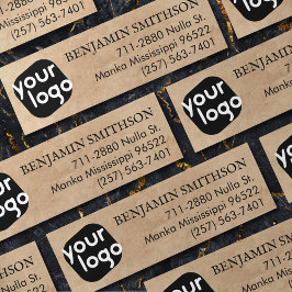 シンプル&ミニマルヴィンテージベージュブラックカスタムロゴ スキニー名刺