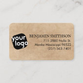 シンプル&ミニマルヴィンテージベージュブラックカスタムロゴ 名刺 (正面)