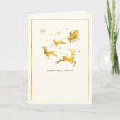 シンプル・ミニマル金ゴールドサンタ・スリー シーズンカード (正面)