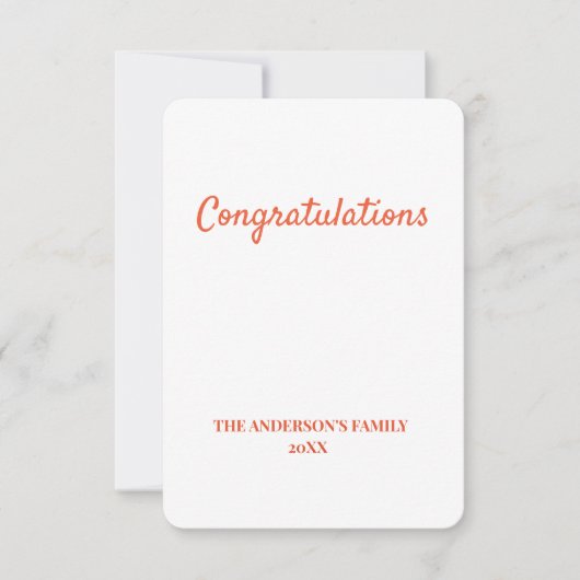 シンプル ミニマル あなたのテキスト おめでとうございます サンキューカード (正面)