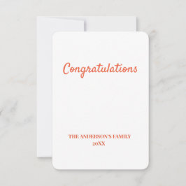 シンプル ミニマル あなたのテキスト おめでとうございます サンキューカード