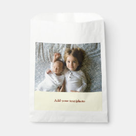 シンプル ミニマル あなたの写真を追加して テキスト クリスマス フェイバーバッグ