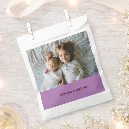 シンプル ミニマル あなたの写真を追加して テキスト クリスマス     フェイバーバッグ (クリップ留めされた状態)