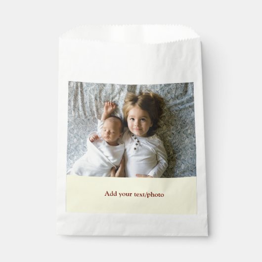 シンプル ミニマル あなたの写真を追加 テキスト クリスマス     F フェイバーバッグ (正面)