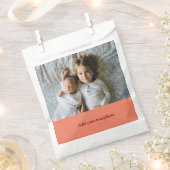 シンプル ミニマル あなたの写真を追加 テキスト クリスマス     F フェイバーバッグ (クリップ留めされた状態)