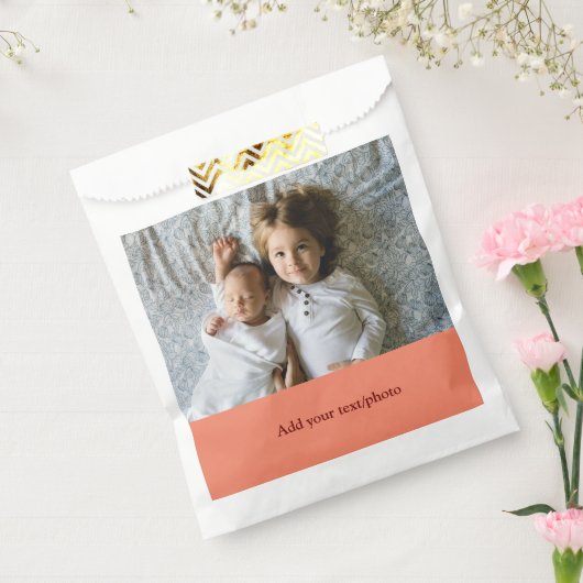 シンプル ミニマル あなたの写真を追加 テキスト クリスマス     F フェイバーバッグ (封をした状態)