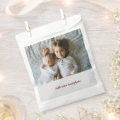 シンプル ミニマル あなたの写真を追加 テキスト クリスマス     F フェイバーバッグ (クリップ留めされた状態)