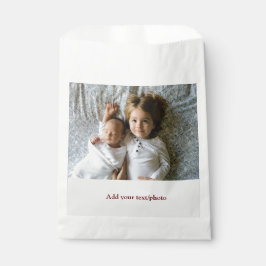 シンプル ミニマル あなたの写真を追加 テキスト クリスマス     F フェイバーバッグ