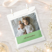 シンプル ミニマル あなたの写真を追加 テキスト クリスマス     F フェイバーバッグ (クリップ留めされた状態)