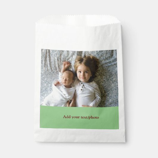 シンプル ミニマル あなたの写真を追加 テキスト クリスマス     F フェイバーバッグ (正面)