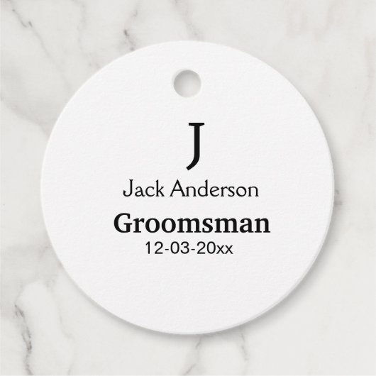 シンプル ミニマル お名前 カスタム ブライズメン フェイバータグ (正面)