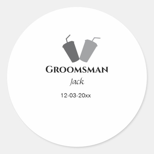 シンプル ミニマル お名前 カスタム ブライズメン ラウンドシール (正面)