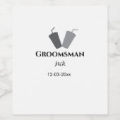 シンプル ミニマル お名前 カスタム ブライズメン ワインラベル (シングルラベル)