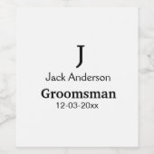 シンプル ミニマル お名前 カスタム ブライズメン ワインラベル (シングルラベル)