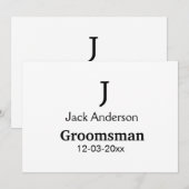 シンプル ミニマル お名前 カスタム ブライズメン 招待状 (正面/裏面)