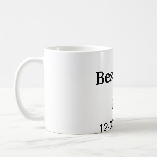 シンプル ミニマル お名前 カスタム ベストマン コーヒーマグカップ (左)