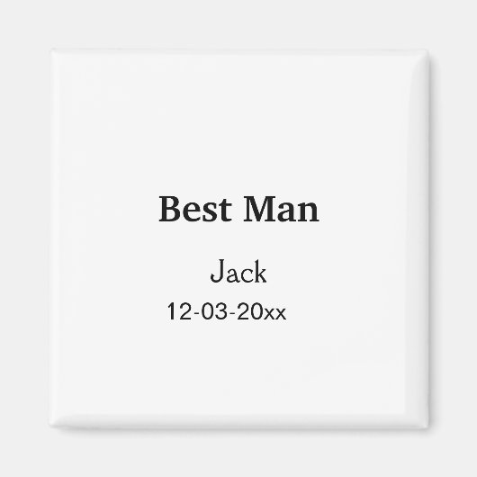 シンプル ミニマル お名前 カスタム ベストマン マグネット (正面)