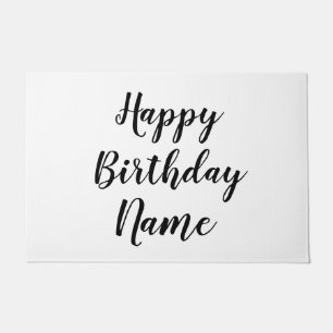 シンプル ミニマル お誕生日おめでとう 名入れ カード ドアマット