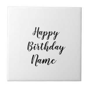 シンプル ミニマル お誕生日おめでとう 名前入り カード タイル