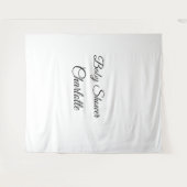 シンプル ミニマル。かわいい 赤ちゃんの名前 ベビーシャワー テンプレート タペストリー (正面(横))