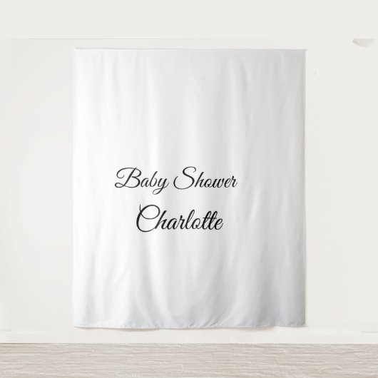 シンプル ミニマル。かわいい 赤ちゃんの名前 ベビーシャワー テンプレート タペストリー (正面)