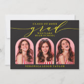 シンプル ミニマル アーチ カリグラフィー グラデーション 誘導案内 招待状 (正面)