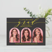 シンプル ミニマル アーチ カリグラフィー グラデーション 誘導案内 招待状 (スタンド正面)