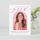 シンプル ミニマル アーチ カリグラフィー 卒業 披露宴 招待状 (スタンド正面)