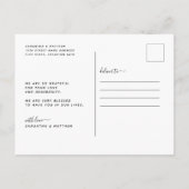 シンプル ミニマル ウェディング サンクス ポストカード (裏面)