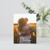 シンプル ミニマル ウェディング フォト サンクス ポストカード (スタンド正面)