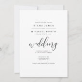 シンプル ミニマル ウェディング ブラック ID523 招待状 (正面)