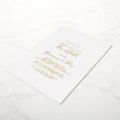 シンプル ミニマル ウェディング ブレックファスト ゴールド 箔招待状 (回転した状態)