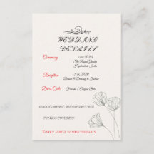 シンプル ミニマル ウェディング 詳細カード