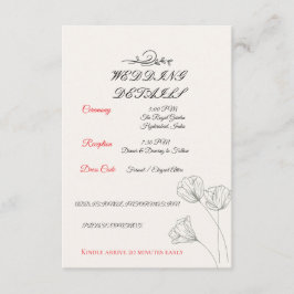 シンプル ミニマル ウェディング 詳細カード エンクロージャーカード