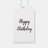 シンプル ミニマル エレガント オーダーメイド ハッピーバースデー ギフトタグ (正面)