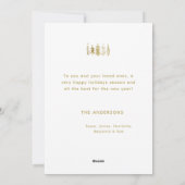 シンプル ミニマル エレガント ゴールド クリスマスツリー シーズンカード (裏面)