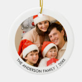 シンプル ミニマル エレガント フォト ホワイト セラミックオーナメント (正面)