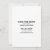 シンプル ミニマル エレガント フルフォト セーブ・ザ・デート 招待状 (裏面)