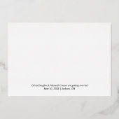 シンプル ミニマル エレガント ワンフォト セーブ・ザ・デート 箔招待状 (裏面)